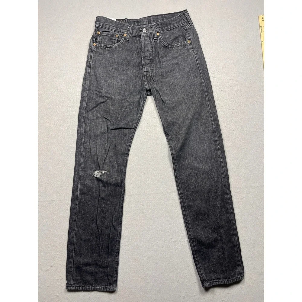 Levis 501 Original Fit Jeans Faded Black Straight Leg Denim W30 L32 00501-0660
